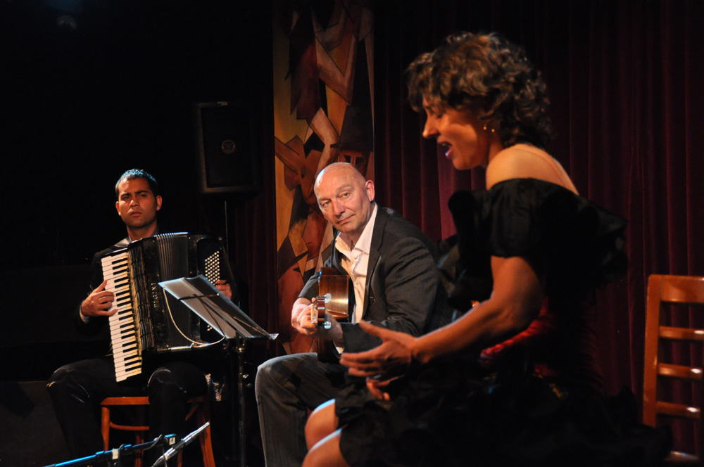 Stanislav, Willem en Quirine tijdens de voorstelling Stanislav, Willem en Quirine