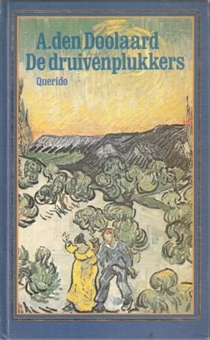 De druivenplukkers, Querido uitgave (1984) Kaft boek met man en vrouw die weglopen, bergen op de achtergrond