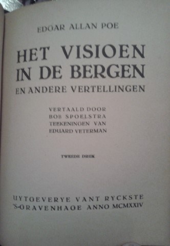 Het visioen in de bergen en andere vertellingen van Edgar Allen Po titelblad Het visioen in de bergen en andere vertellingen van Edgar Allen Poe