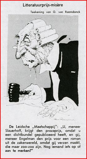 Spotprent over verdeling prijzen oa meiprijs 1934