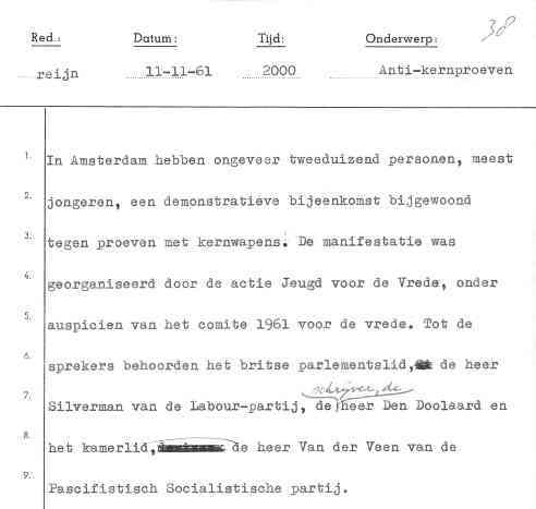 Demonstratie Tekst ANP nieuwsbericht over demonstratie tegen kernwapenproeven
