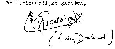 dubbele ondertekening: C. Spoelstra en A. den Doolaard