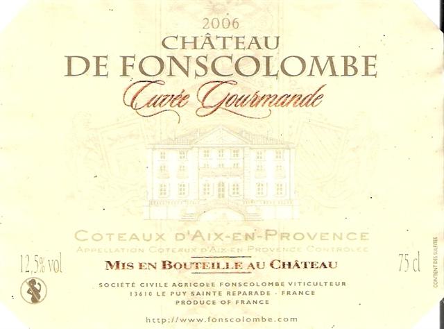 Etikel Chateau de Fonscolombe Etikel Chateau de Fonscolombe