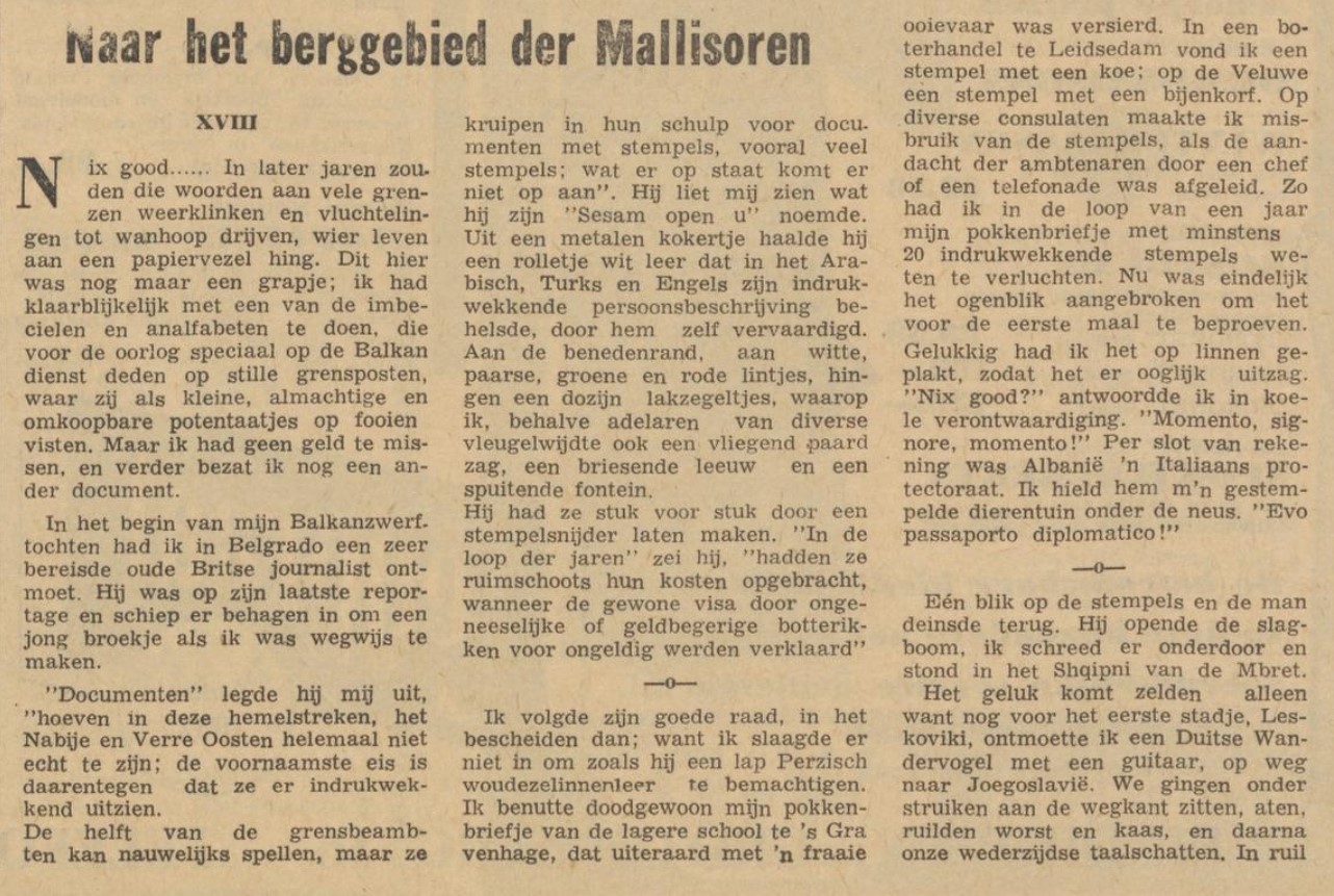 Hoe A. den Doolaard Albanie binnenkwam