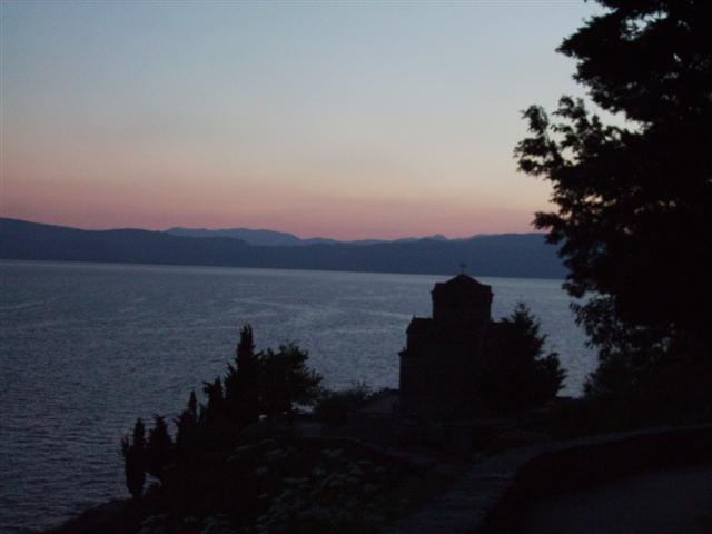 Sveti Jovan Kaneo Kerk van Sv. Jovan Kaneo bij ondergaande zon